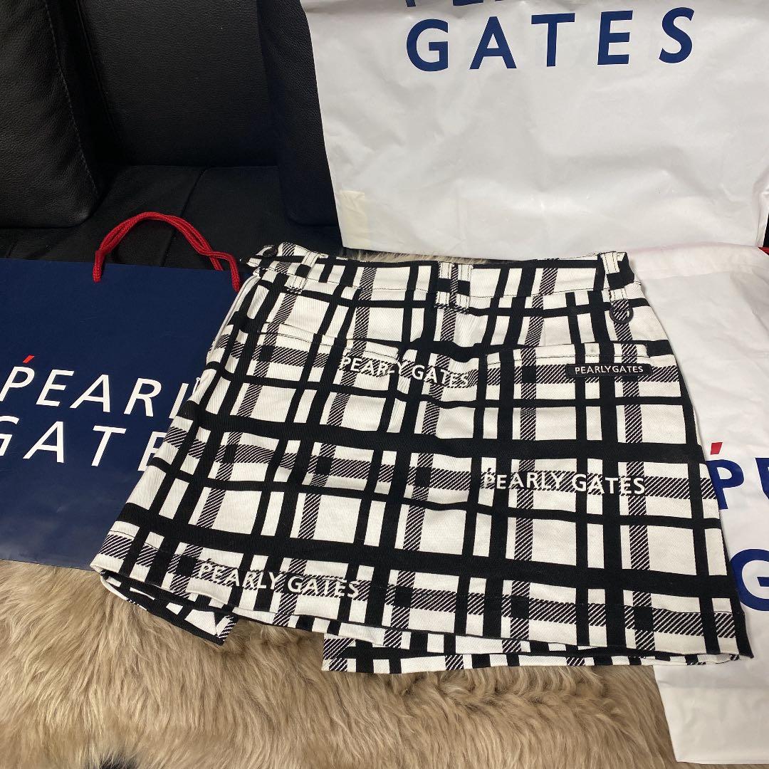 パーリーゲイツレディース30ANNIVERSARYチェックPGロゴ入りスカート