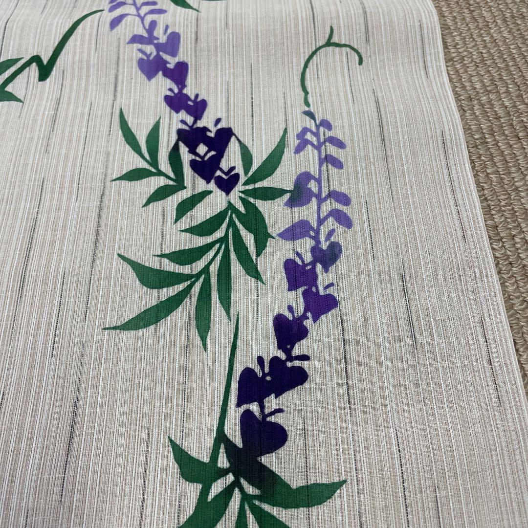 新品 反物 源氏物語 おしゃれゆかた さわらび 浴衣 麻綿 夏着物 注染 日本製