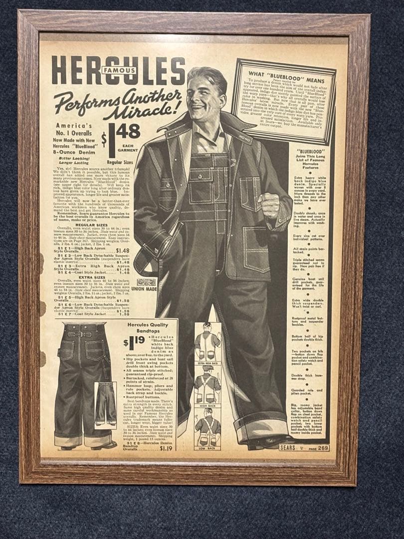 USA VINTAGE SEARS HERCULES 1937年 本物広告