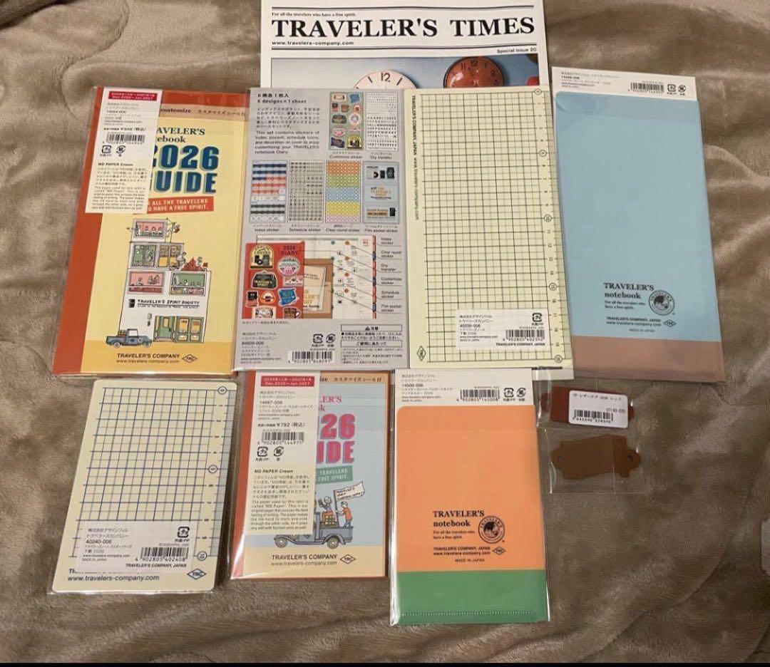 トラベラーズノート 2026 マンスリー 限定レザータグ 下敷き ステッカー
