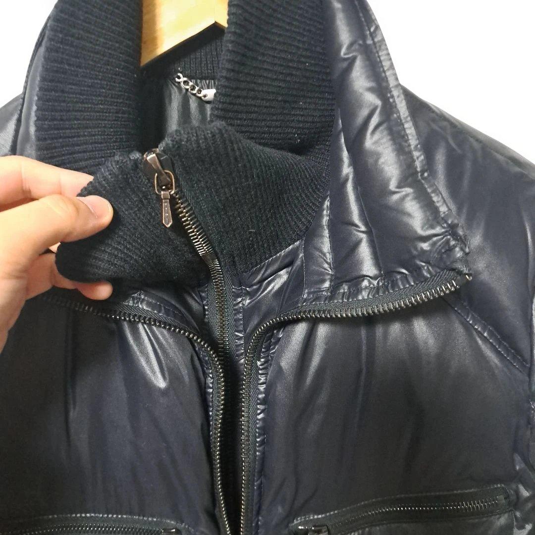 AKM ダウンジャケット L ブラック ダブルジップ riri 日本製