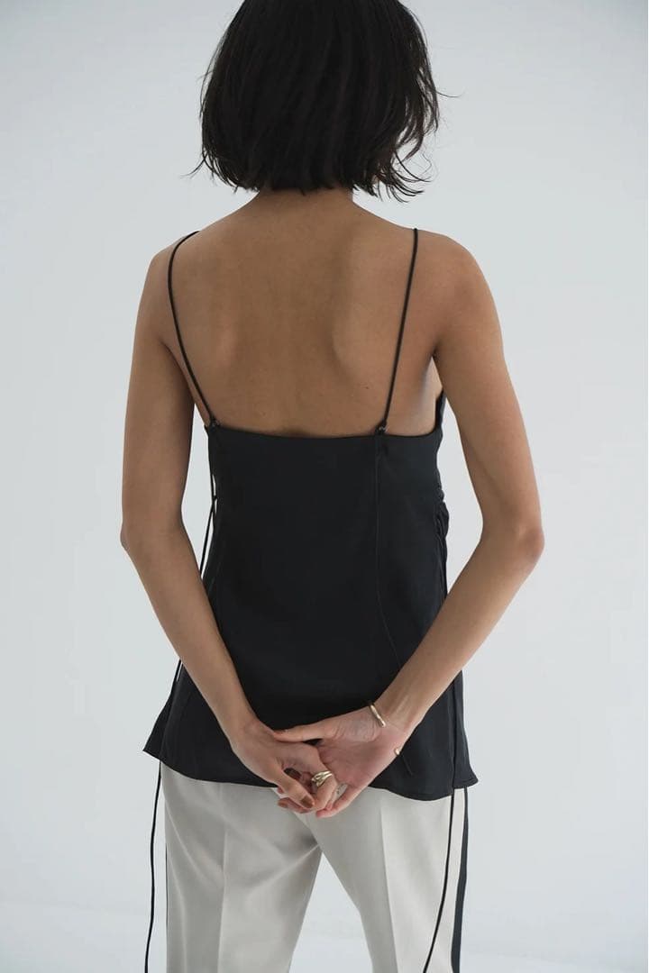 【美品】clane DRAPE SATIN CAMISOLE TOPS サイズ1