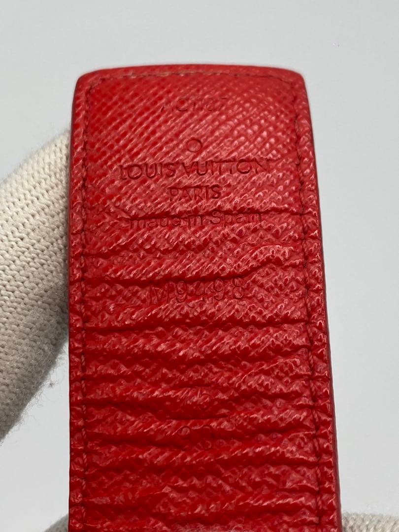 LOUIS VUITTON モノグラム　LV金具　ベルト　レッド　ブラウン