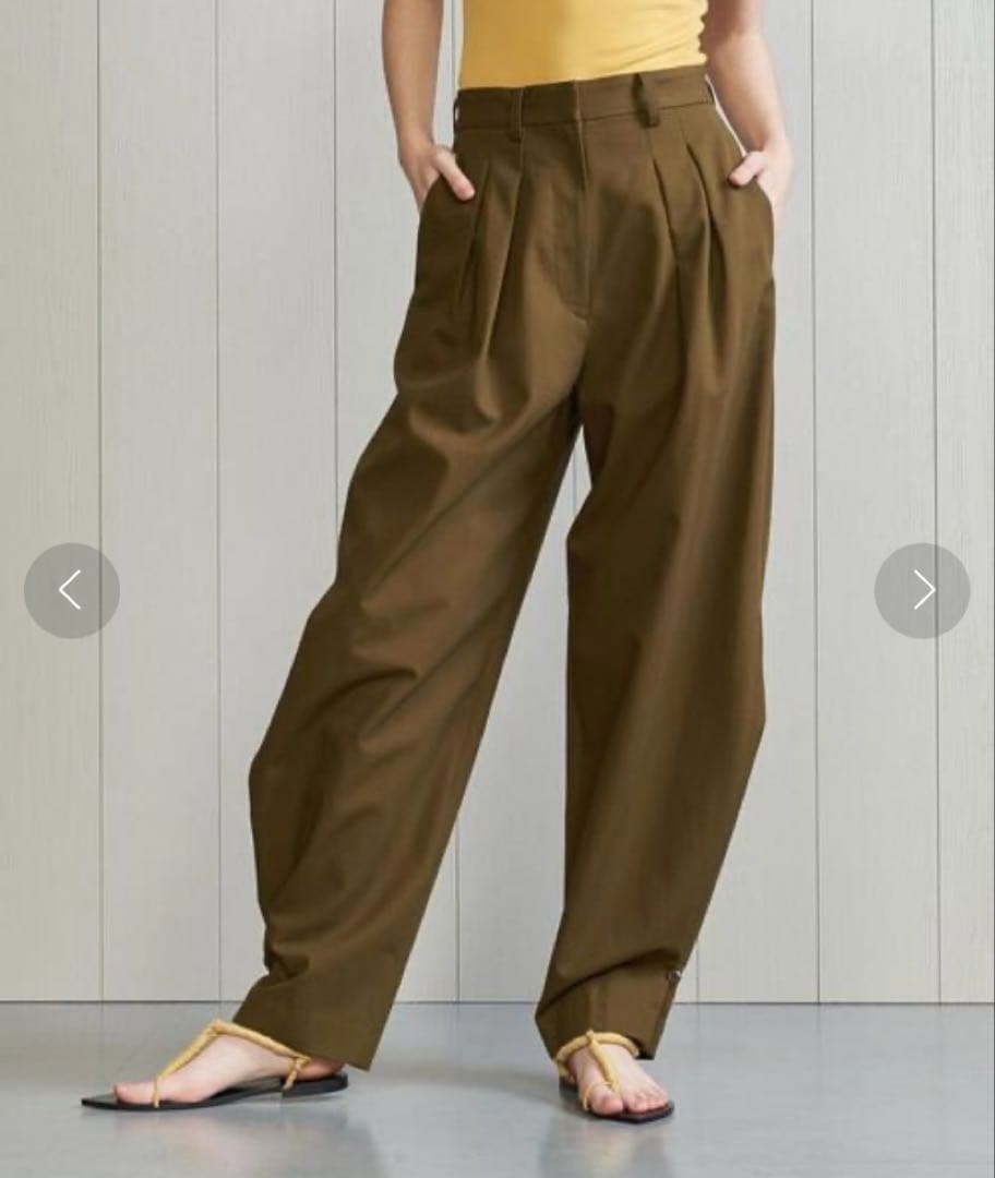 美品　＜H＞COTTON TWILL TUCK PANTS/パンツ
