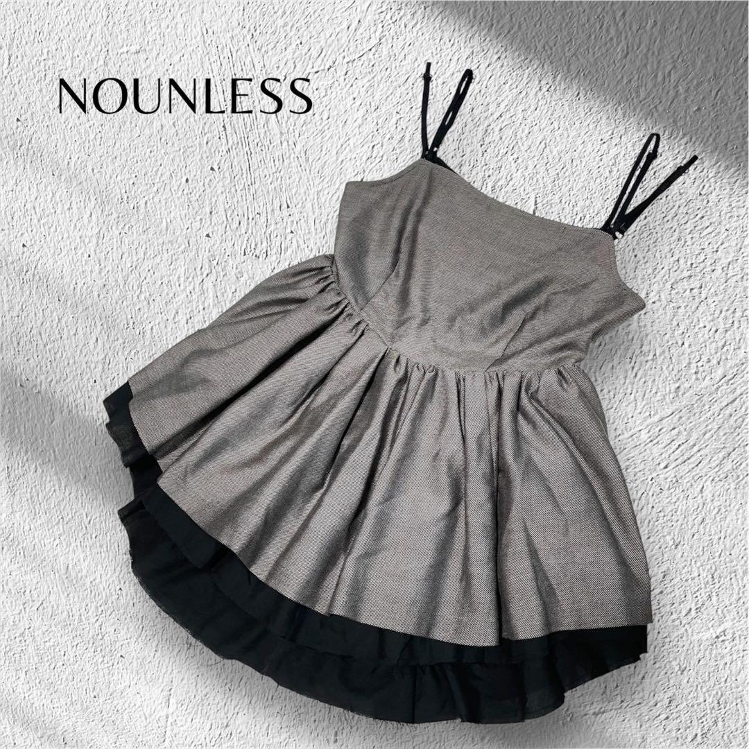 トップス NOUNLESS TAIL PEPLUM LADY TWEED TOP