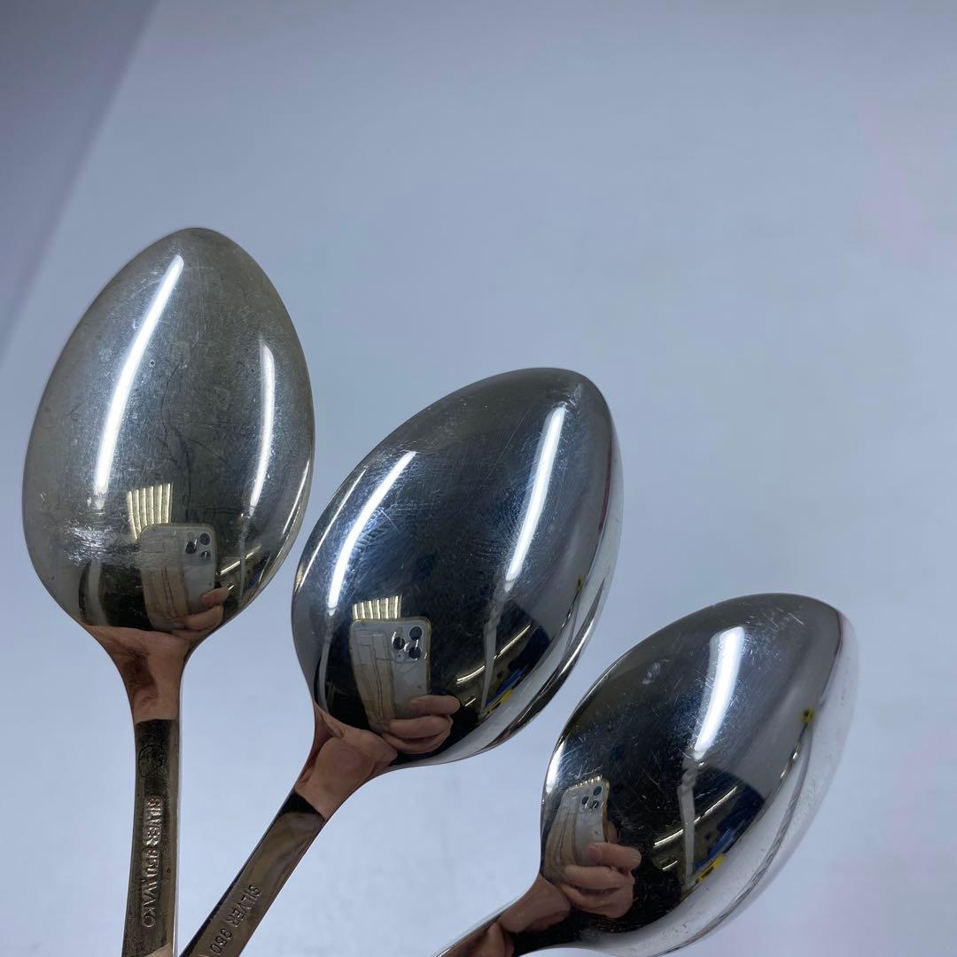 silver950刻印　銀製スプーン　10本　135g 東な7-0207☆2F