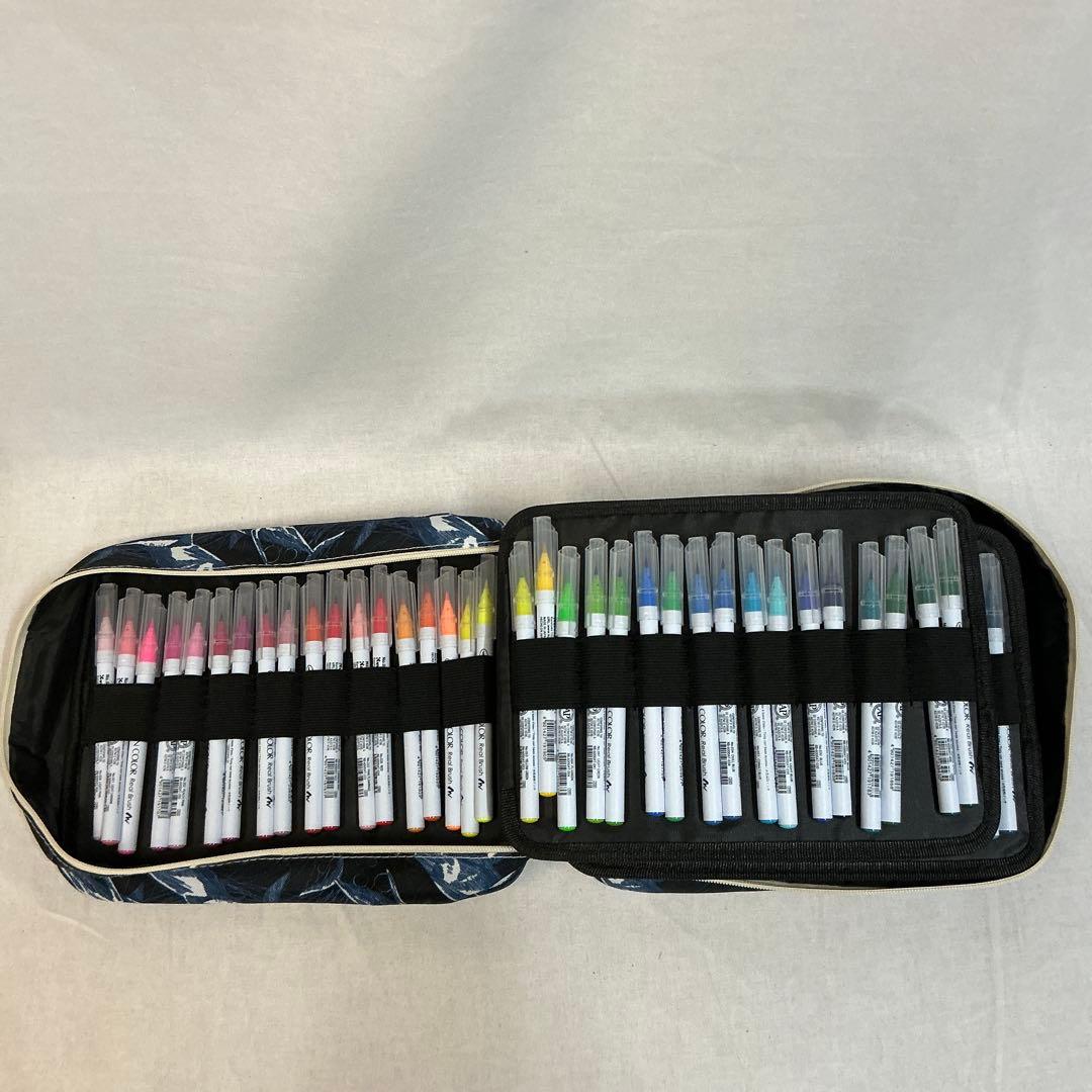 呉竹　ZIGクリーンカラー　リアルブラッシュ　120本セット 水性　収納具付き