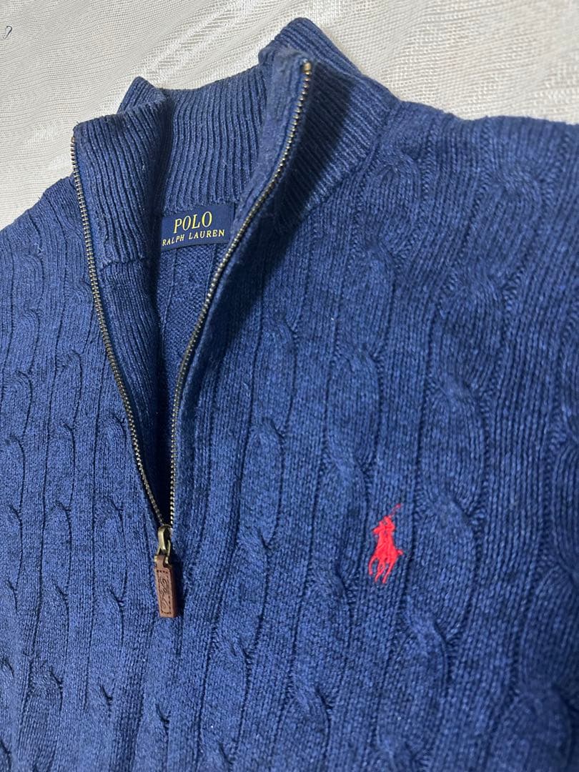 POLO RALPH LAUREN ケーブルニットハーフジップLサイズ