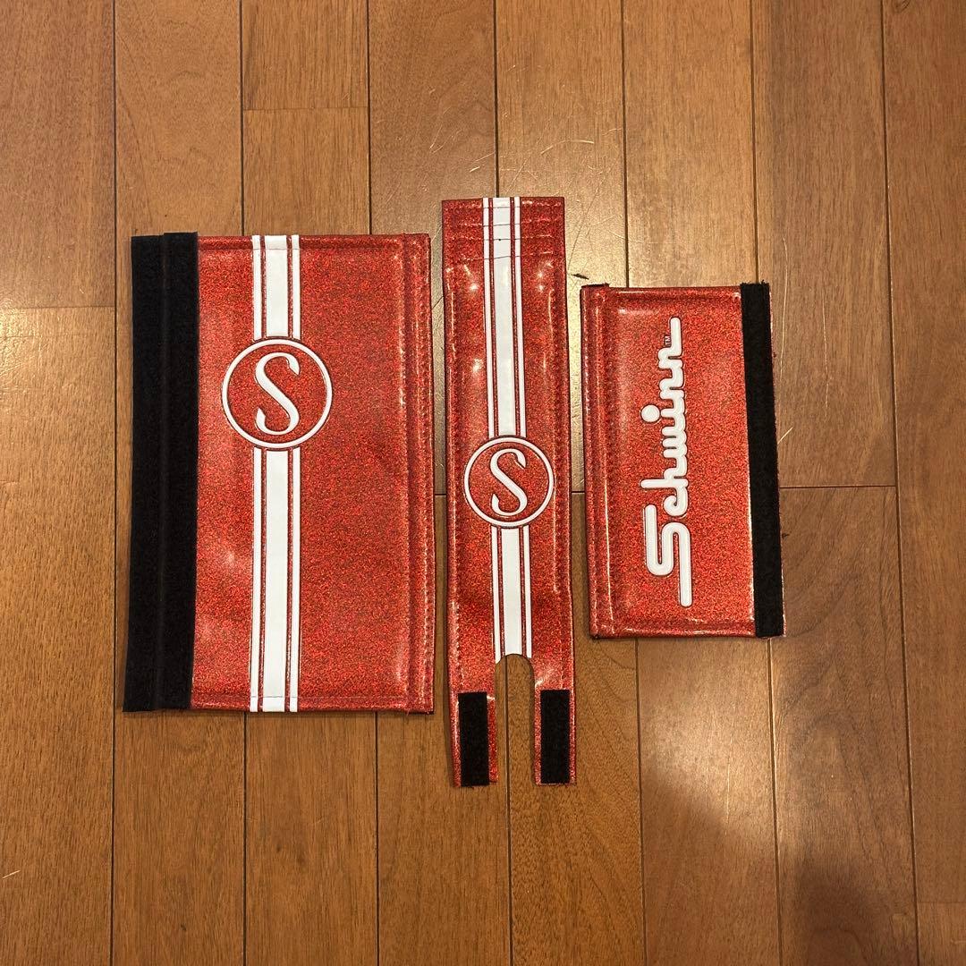 ラメカラーのSchwinn フレーム ステム ハンドル パッド 3点セット