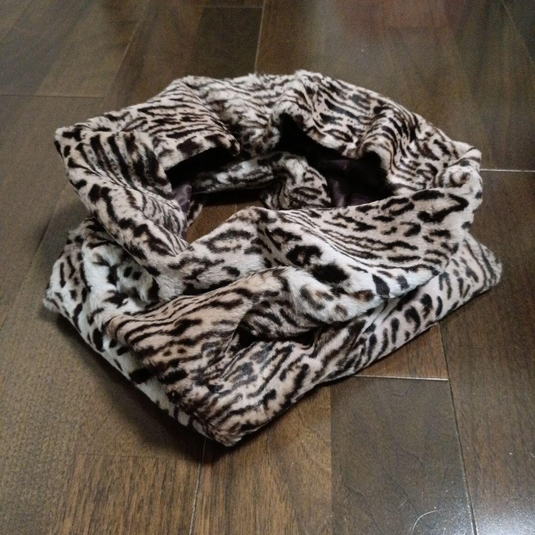 KARL DONOGHUE レオパード柄ファー　スヌード　リアルファー　【美品】
