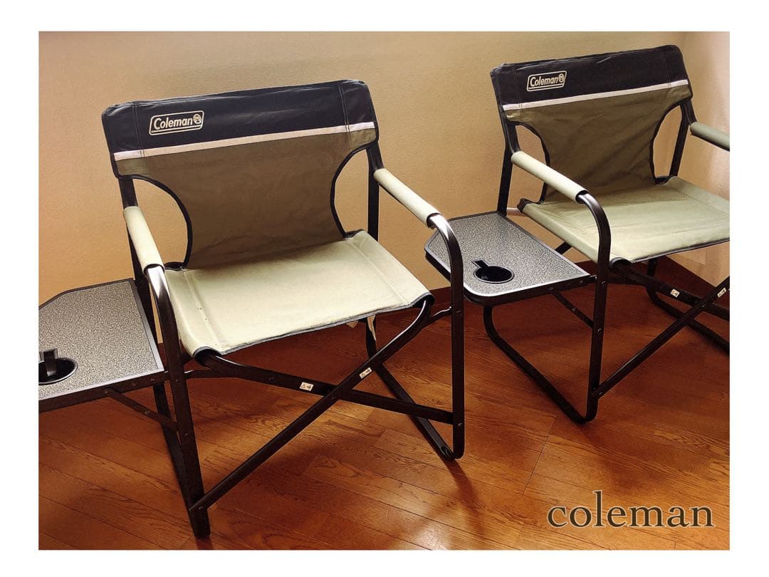 【訳あり・未使用品】Coleman コールマン サイドテーブル付き デッキチェア