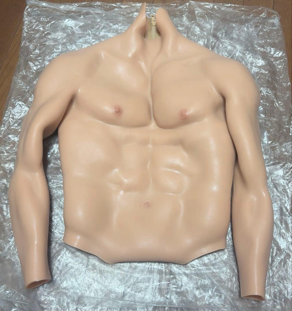 筋肉スーツ　袖あり　シリコン　コスプレ　Sサイズ　ファスナー付き