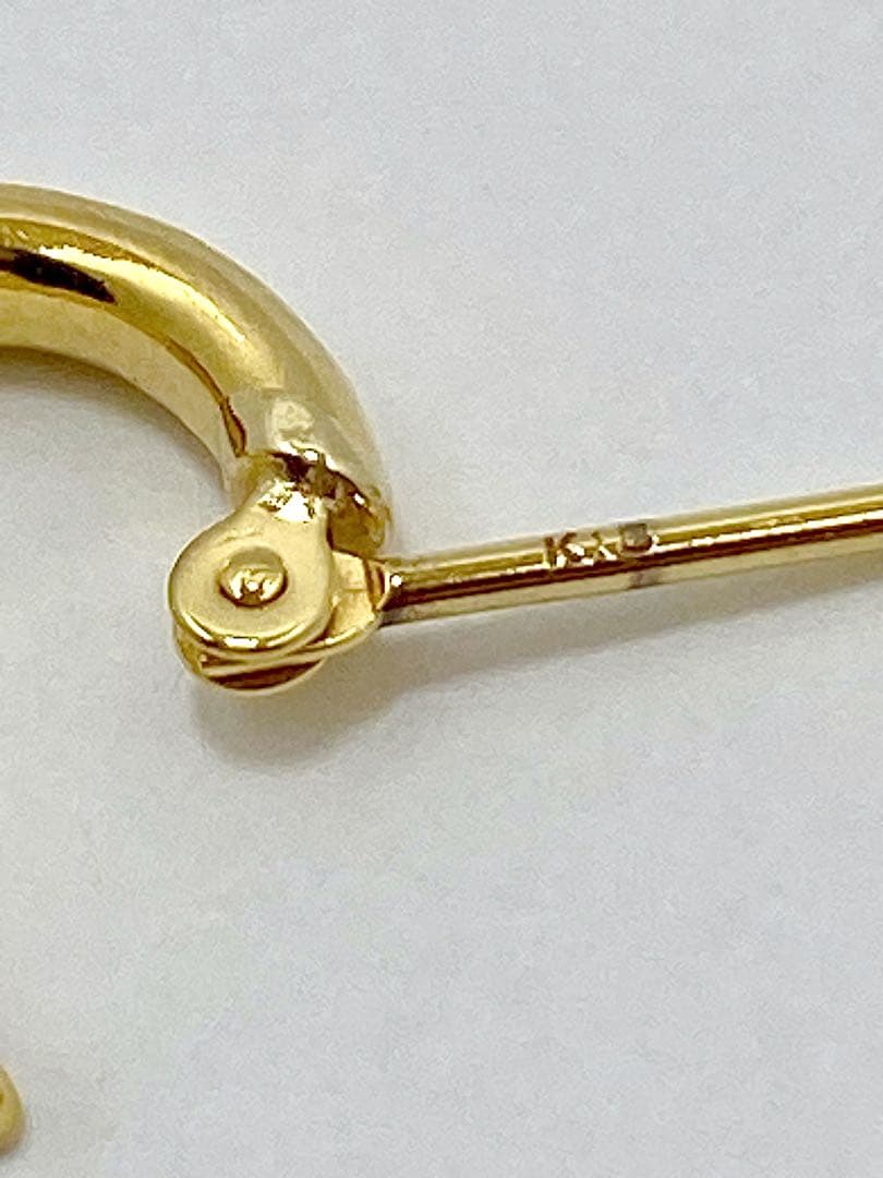 K18 イエローゴールド フープピアス10mm 片側 保証書有