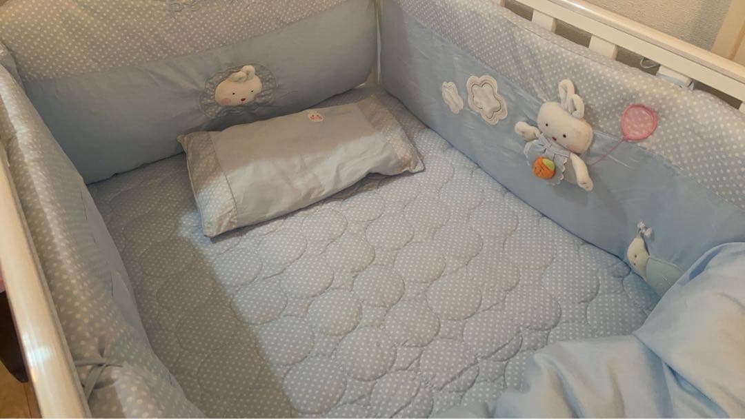 み*る様 ビーベッド 7点セット 5WAY マットレス 布団付 ベッドガード付き