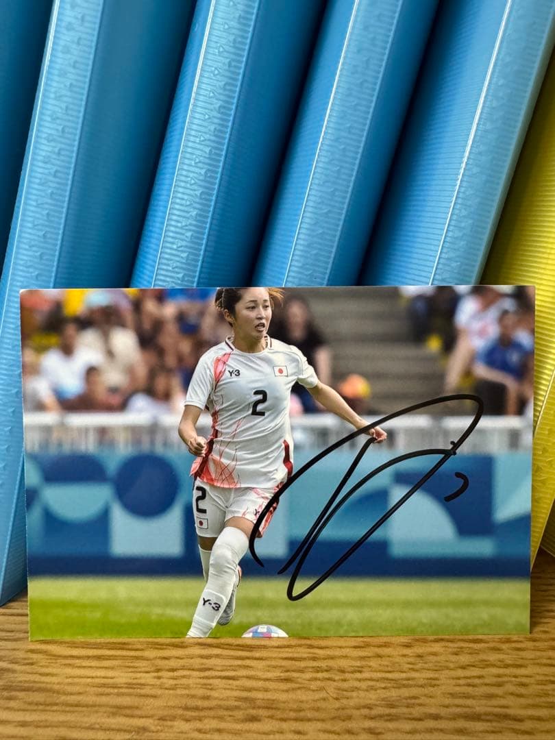なでしこジャパン 清水梨紗 直筆サイン入り写真⑤ マンチェスターシティ 長谷川唯