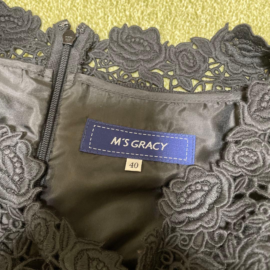 M'sグレイシー　刺繍入りサックドレス