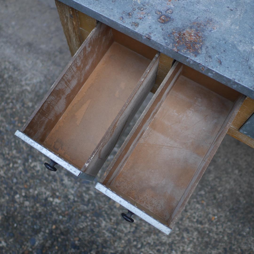 コンソールテーブル ワークデスク 作業台 古道具 ガレージ ヴィンテージ