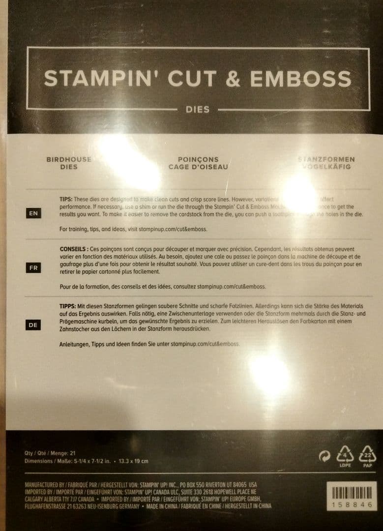 お値下！未使用　インコの可愛いスタンプ＆ダイ　スタンピンアップ