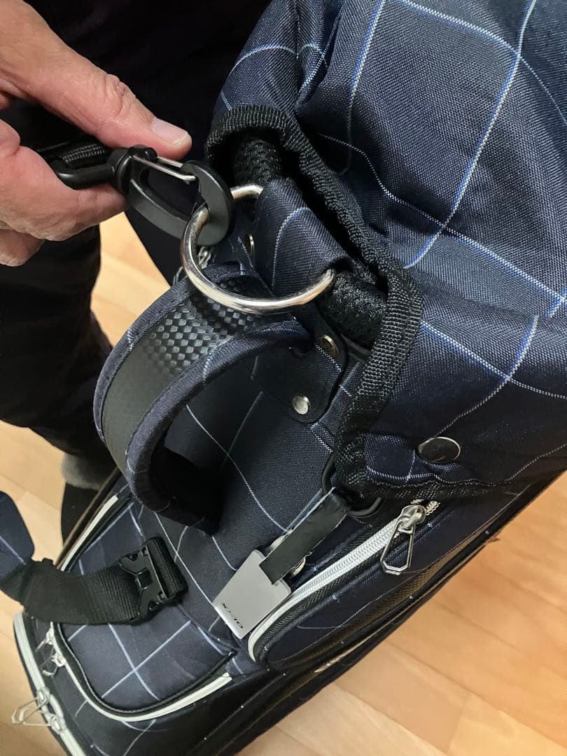 ダンロップXXIO チェック柄キャディバッグ ネイビー GGC-X142