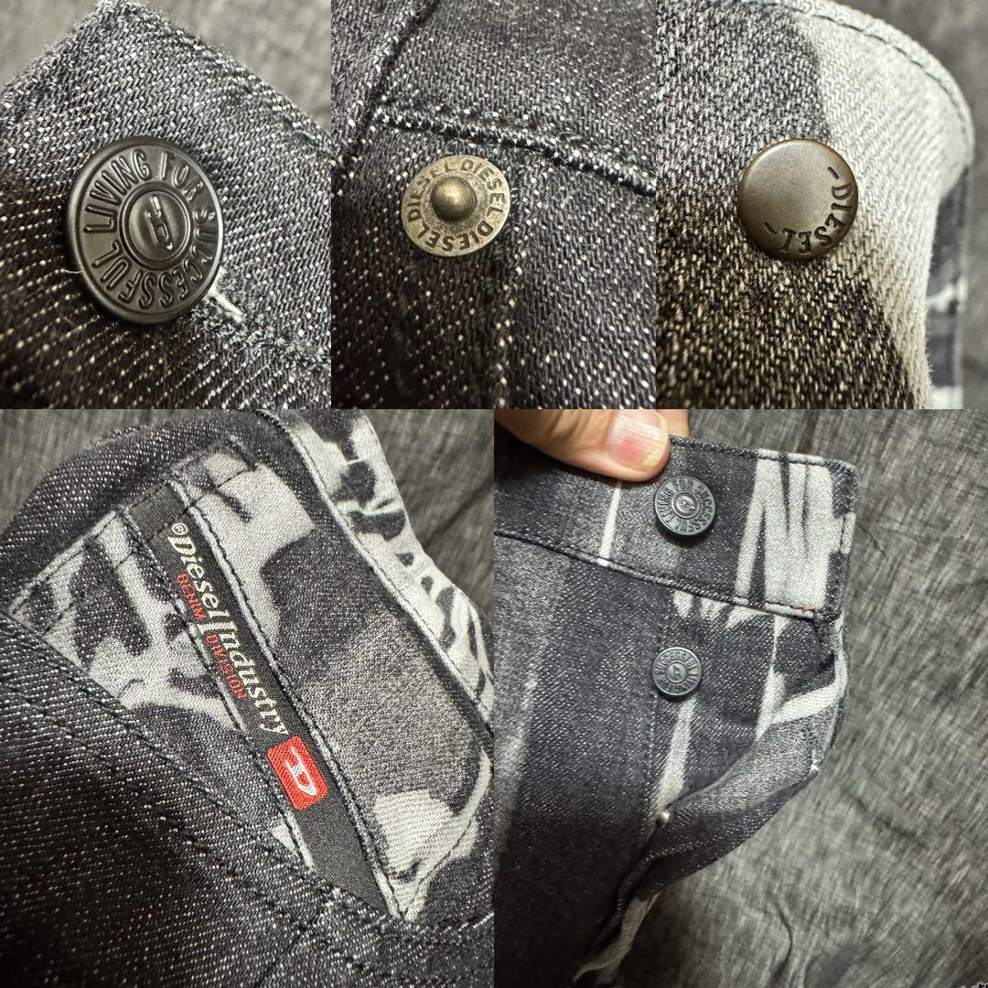 定価74800円 DIESEL 高額モデル　ブロック切り替えブリーチデニム　黒