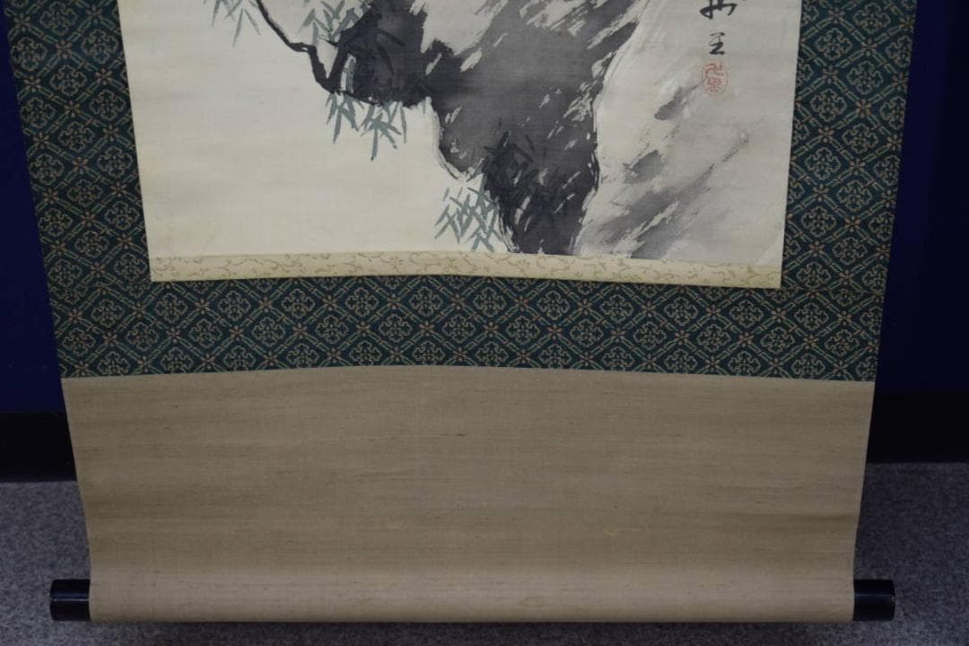 真作/三井萬里/楊柳観音図/桐題箱付/布袋屋掛軸HH-459