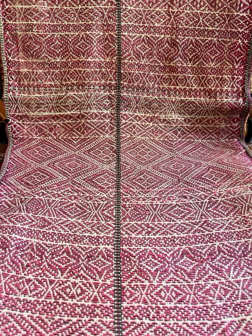 ミャンマー(旧ビルマ) チン族　片面縫い取り織り　肩掛け布　②