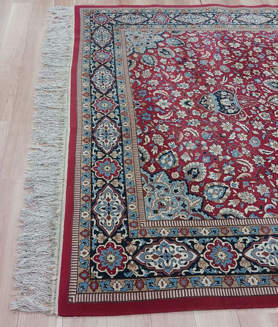 Y3055 最高級中国緞通 ウール×シルク 特大 大判217×301㎝