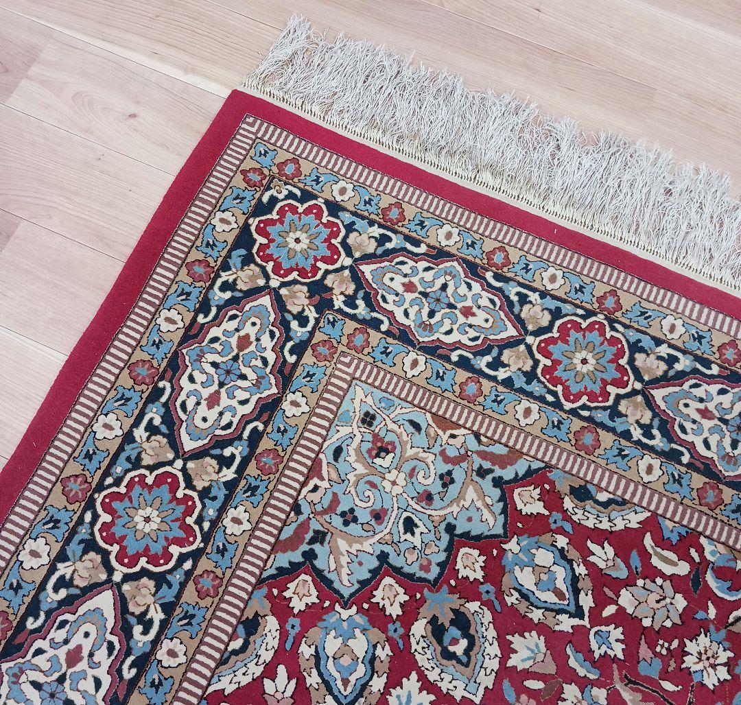 Y3055 最高級中国緞通 ウール×シルク 特大 大判217×301㎝