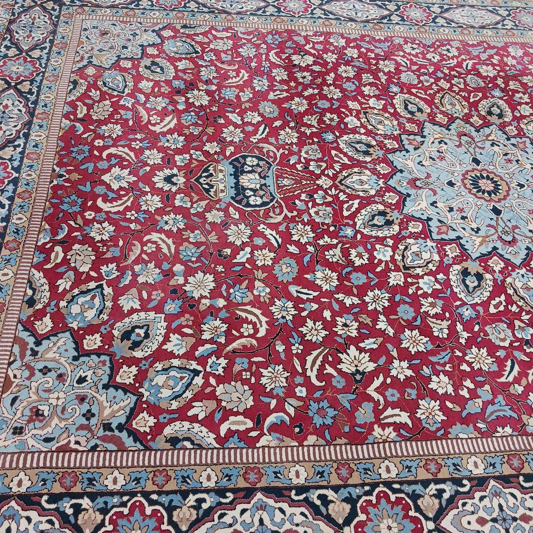 Y3055 最高級中国緞通 ウール×シルク 特大 大判217×301㎝