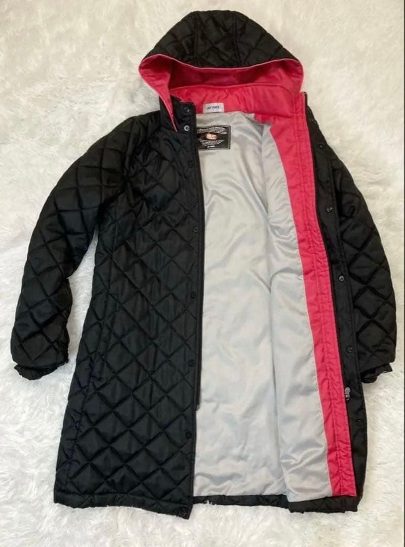 美品　YONEX ベンチコート 黒/ピンクキルティング　S ヨネックス