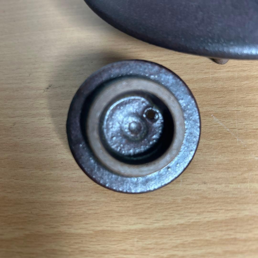 自宅保管品　黒薩摩の銚子　急須　 銘　柿