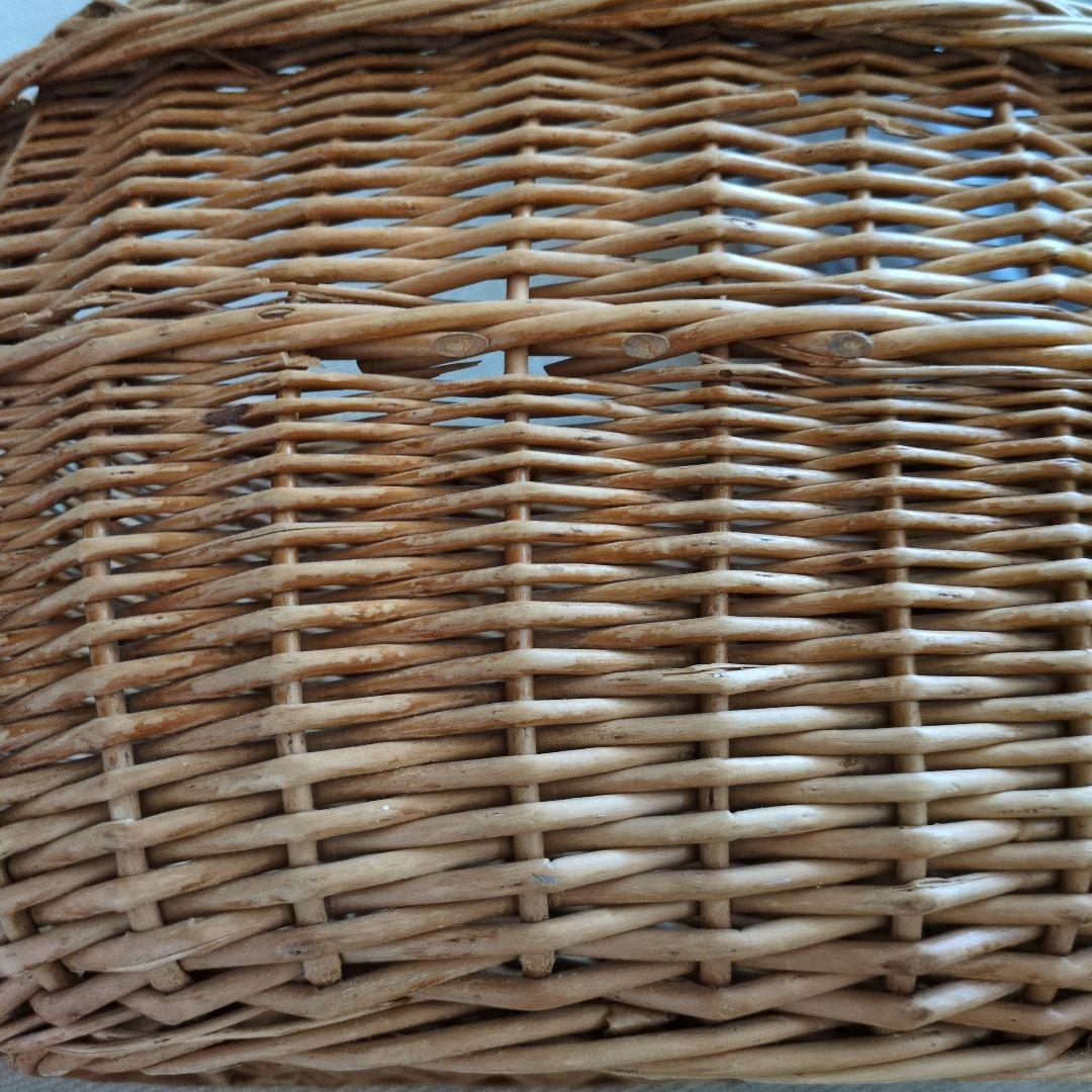 フランス　アンティーク　大きめ　パニエ　バスケット　籠　ブロカント雅姫