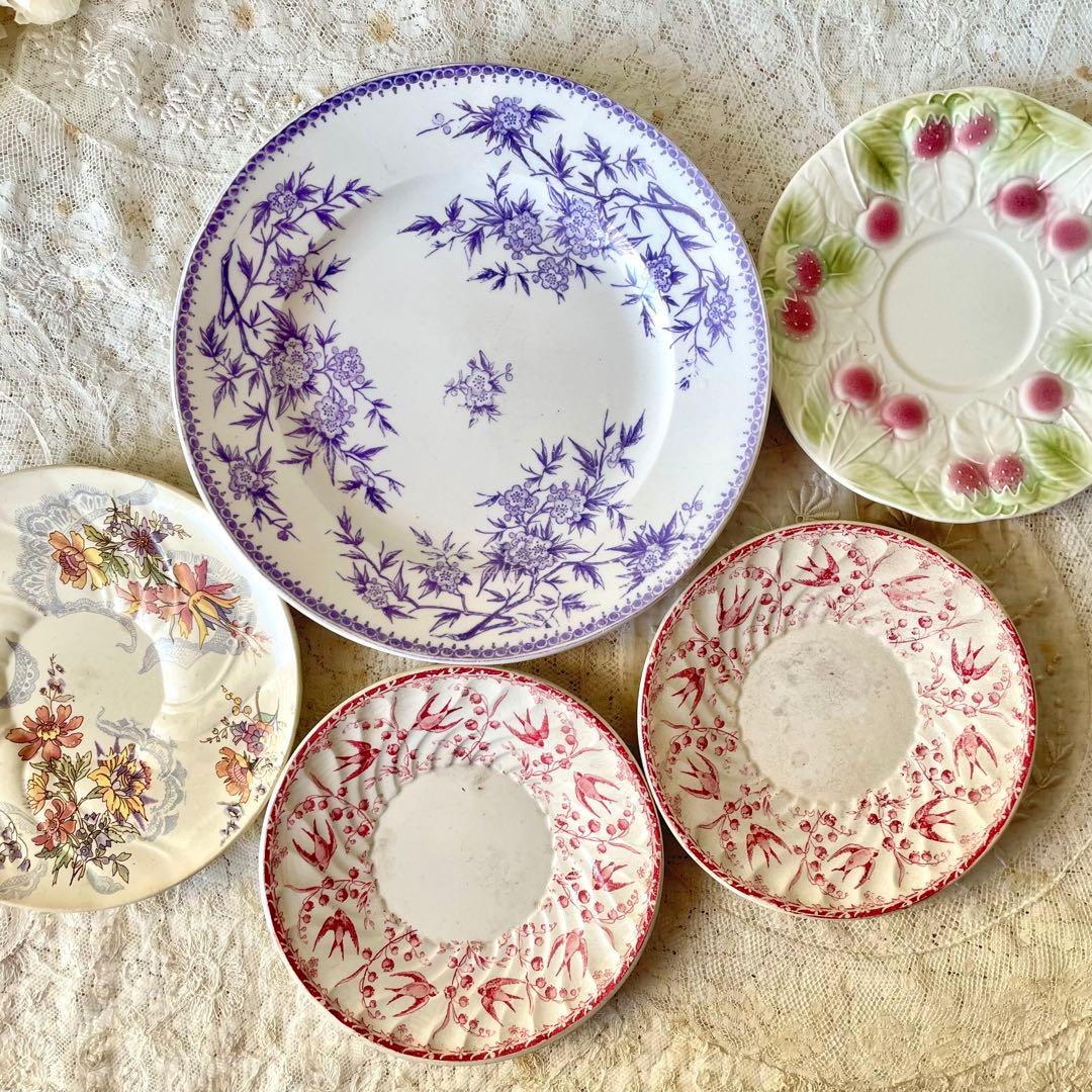 新春アンティーク福袋③プレート&ソーサー5枚セット　サルグミンヌARUNDO 皿