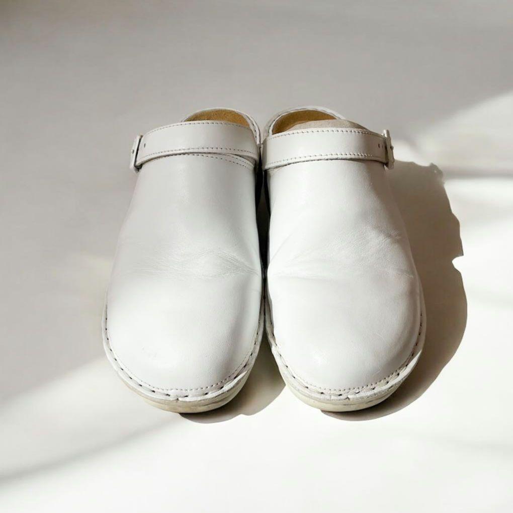 訳アリ NAOT IRIS サボサンダル ホワイト レザー ナオトアイリス 38