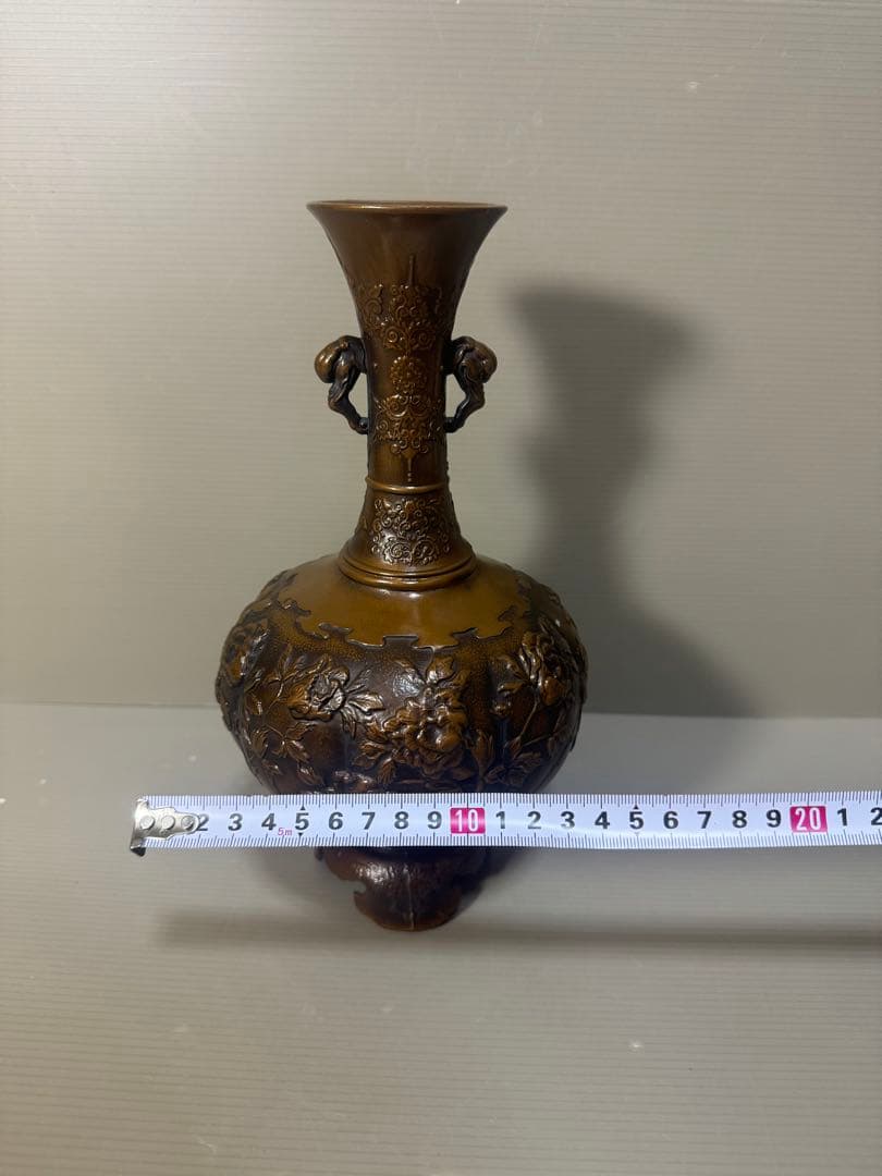 2307  高岡銅器★ 金工作家 村田宏　双耳花瓶