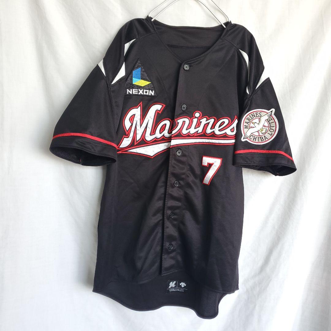 希少 DESCENTE 千葉ロッテマリーンズユ 鈴木大地 レプリカニフォーム黒