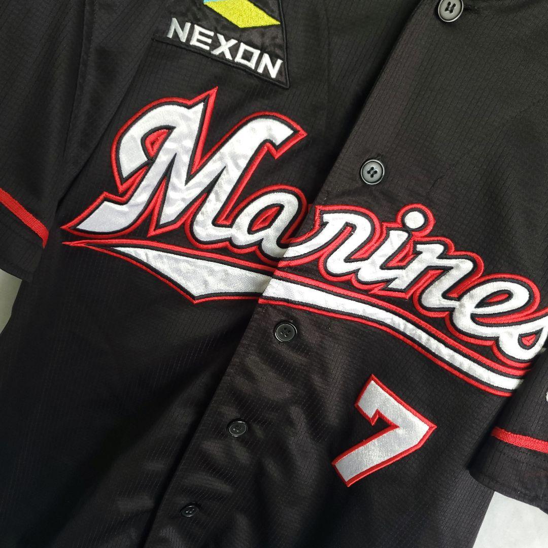 希少 DESCENTE 千葉ロッテマリーンズユ 鈴木大地 レプリカニフォーム黒