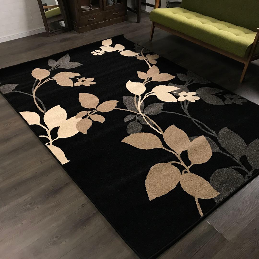 ラグ ラグマット 160x228cm カーペット ブラック ウィルトン織