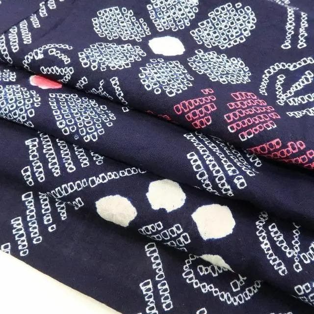 Y1180◆新品 綿 有松鳴海絞り 洗える夏着物 仕付け糸付 手縫い 高級浴衣