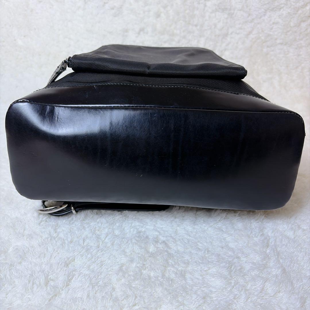 GUCCI 2way スリング ショルダーバッグ バンブー エナメル ブラック