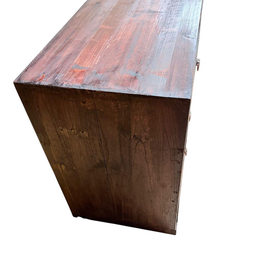 民芸 木彫 木製 3段チェスト タンス 無垢 レトロ 家具 ディスプレイ y2k