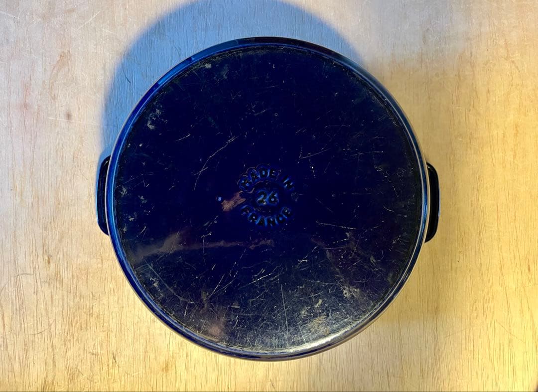 STAUB//ステンレススチール蒸し器付き両手鍋//26cm//ブルー