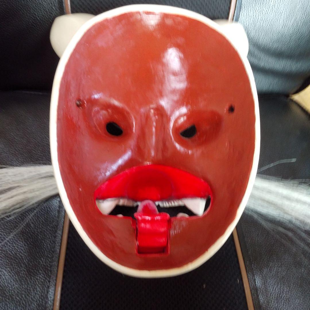 祭り面・子供用「狐(男狐)」・木彫品