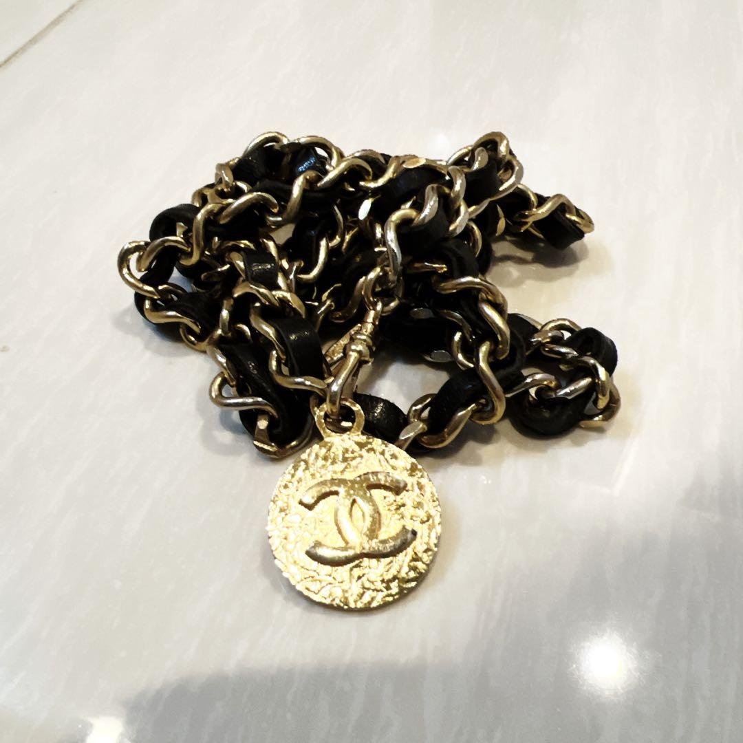 美品　CHANEL シャネル　チェーン　ベルト　ヴィンテージ　本革　レザー