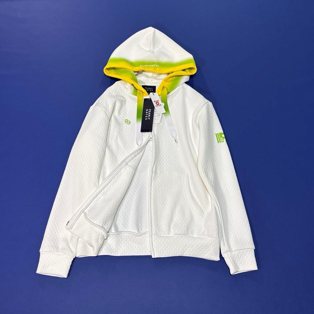 未使用　パーリーゲイツ　0/S ダブルジップ　グラデーションパーカー　ホワイト