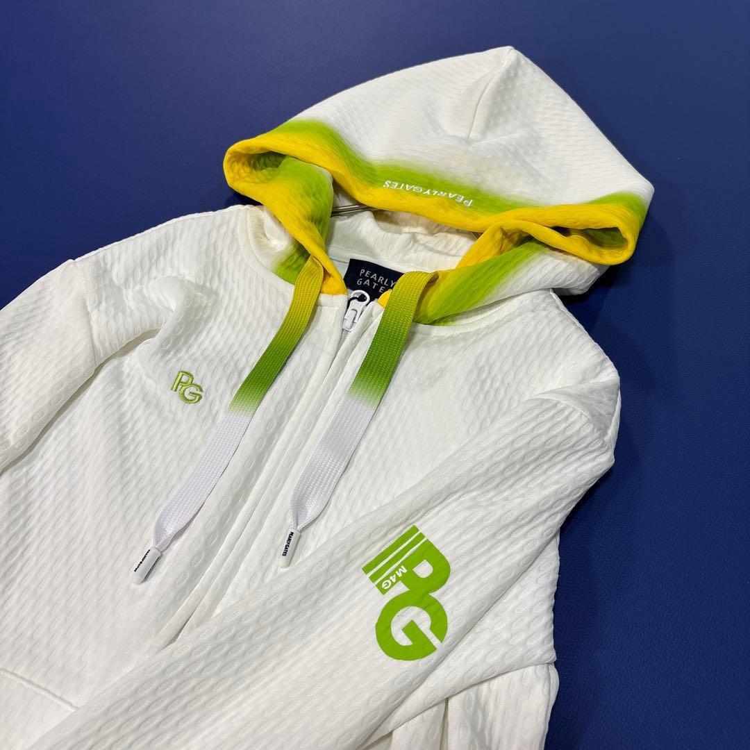 未使用　パーリーゲイツ　0/S ダブルジップ　グラデーションパーカー　ホワイト