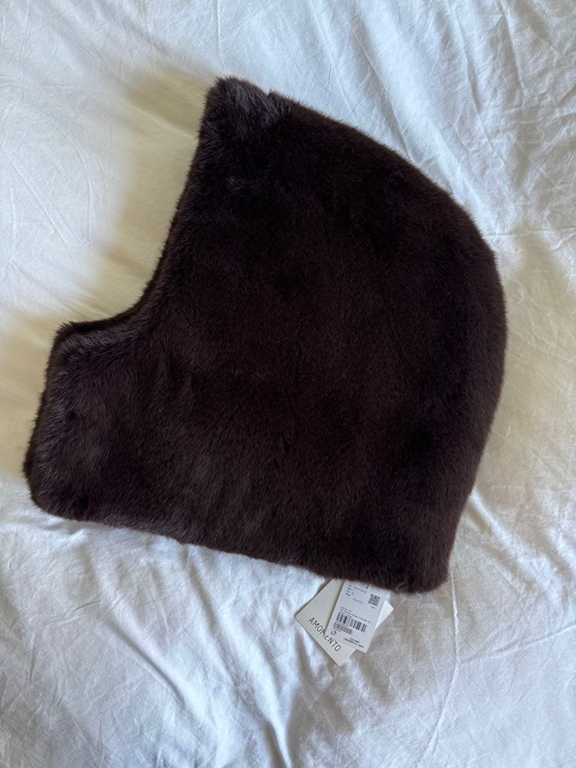 AMOMENTO アモーメント エコファー バラクラバ ブラウン アダムエロペ