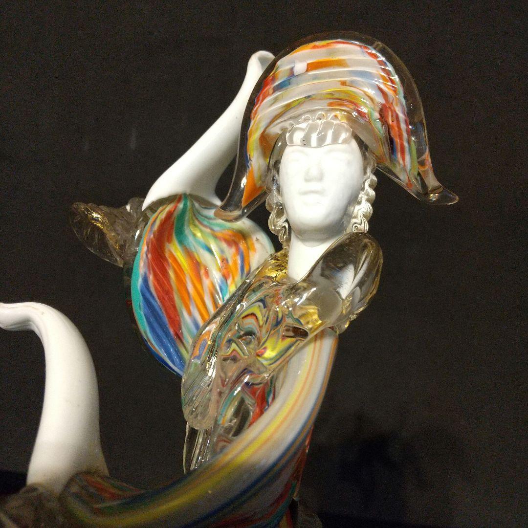 ベネチアガラス工芸品 フィギュリン 貴重フラメンコ ペア 粉ガラスで流れるライン