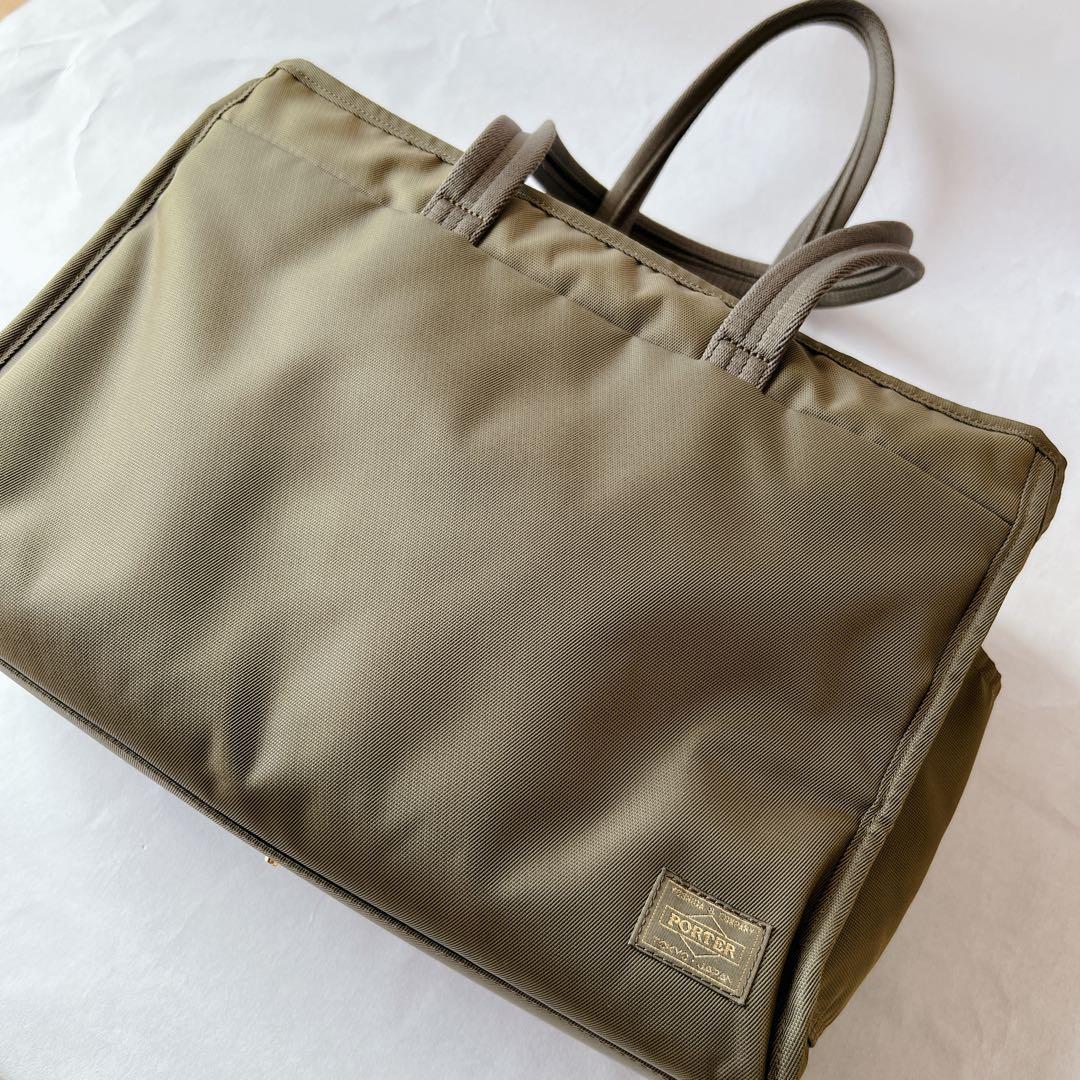 極美品✨ポーター　シア トートバック(L) 871-15120 オリーブ
