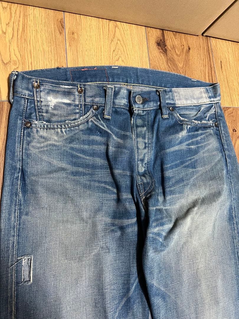 Levi's 501xx 1955年　復刻版　デニム ダメージ加工　赤耳